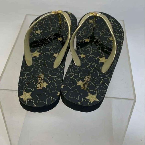 Michael Kors Designer MK Stars T-Strap Sandals Thongs Flip Flops - Size 10 - Picture 3 of 7